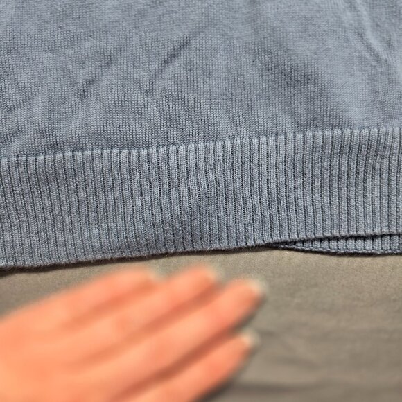 🐊 Lacoste Blue V-Neck Button Cardigan | Size 38 (Small) - Picture 14 of 16